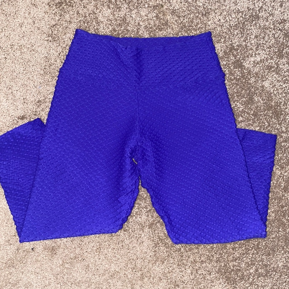 BBB Cropped Croco Skin Leggings- Blue Violet